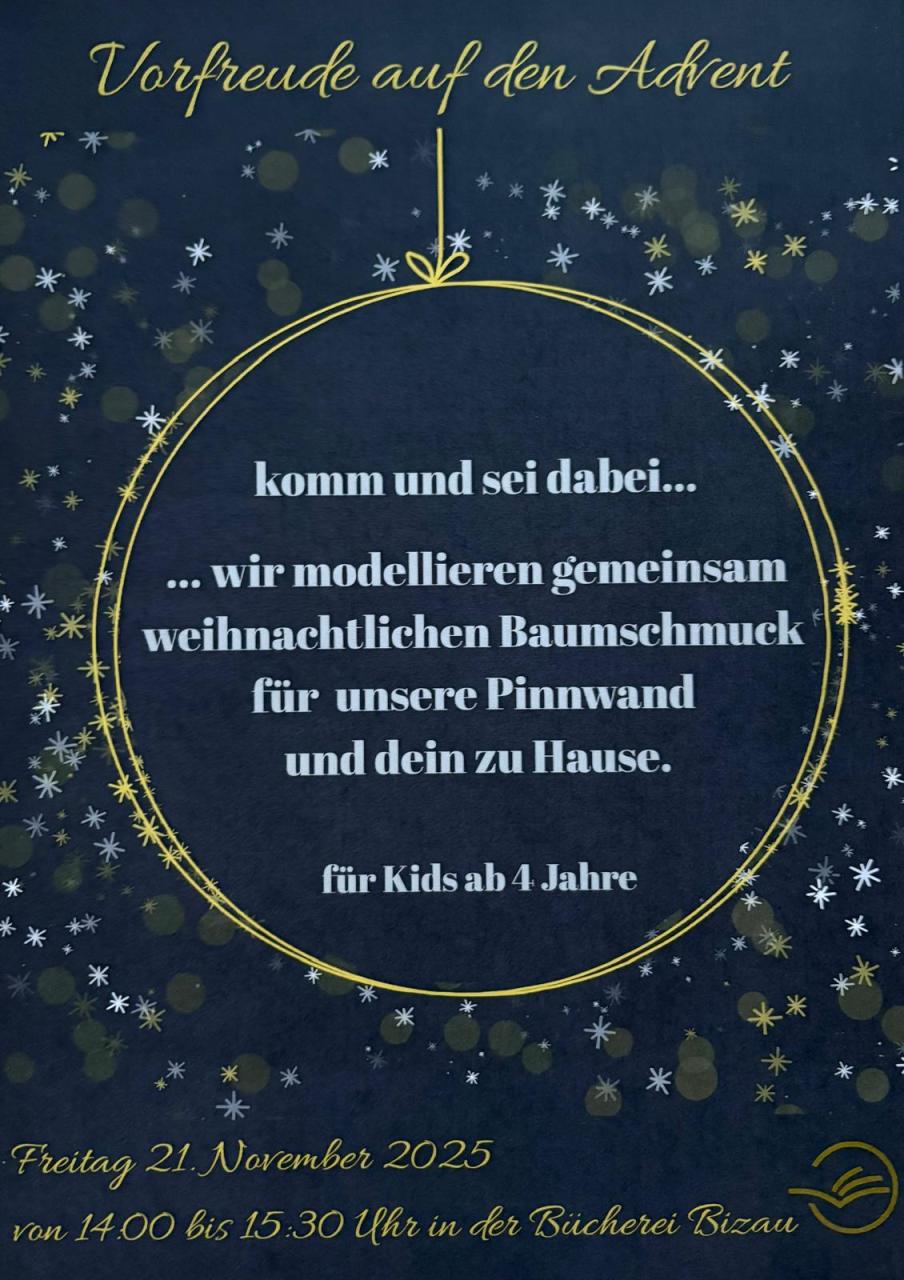 Plakat für Bastelaktion Advent 2025